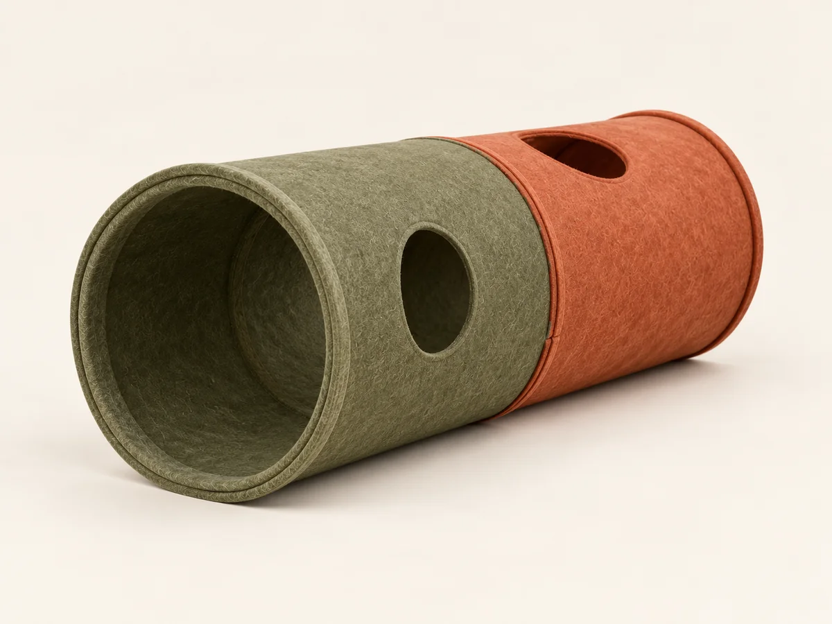 Detachable Felt Play Tunnel — the opposite entrance