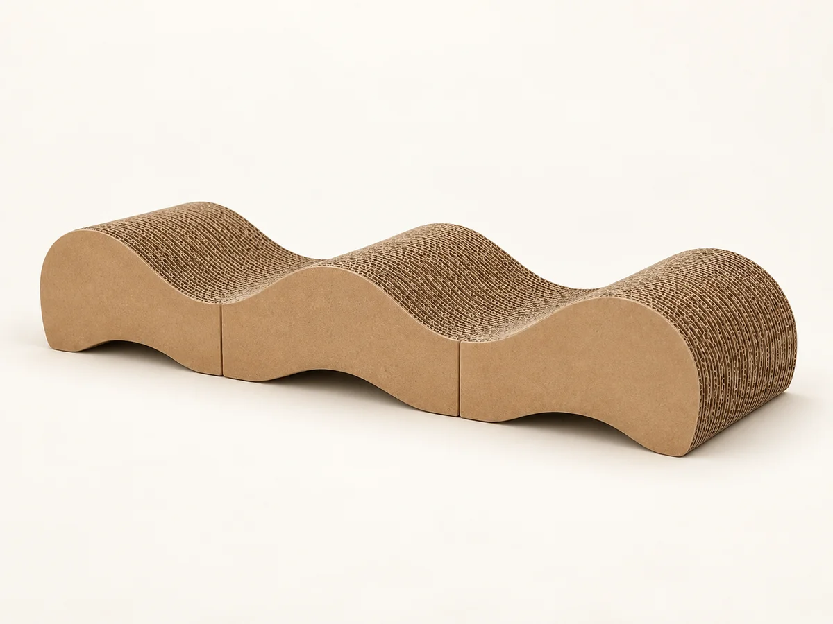 Modular Cardboard Scratcher — the wave silhouette