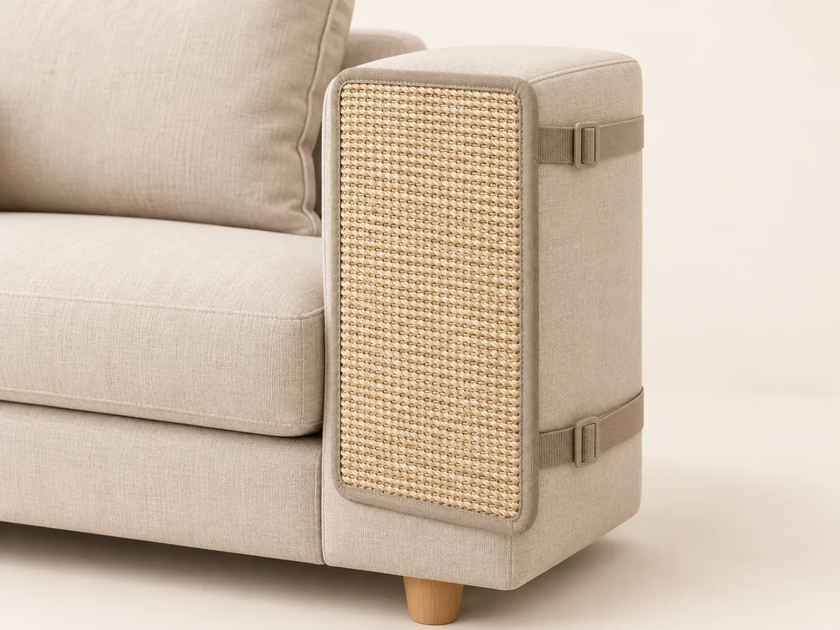 Sisal Furniture-Protection Mat — furniture-side placement