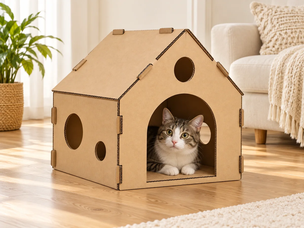 Foldable Cardboard Hideout — a place to peek out