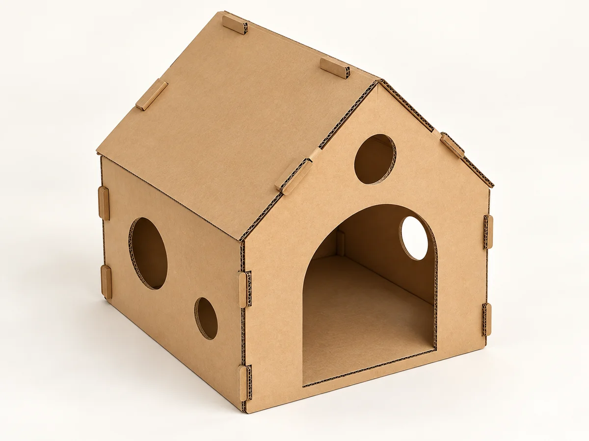 Foldable Cardboard Hideout — roof and assembly layout